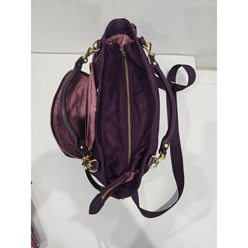 MZ Wallace Burgundy Toni Bedford Nylon W/ Leather Accent Shoulder Bag - Picture 7 of 12
